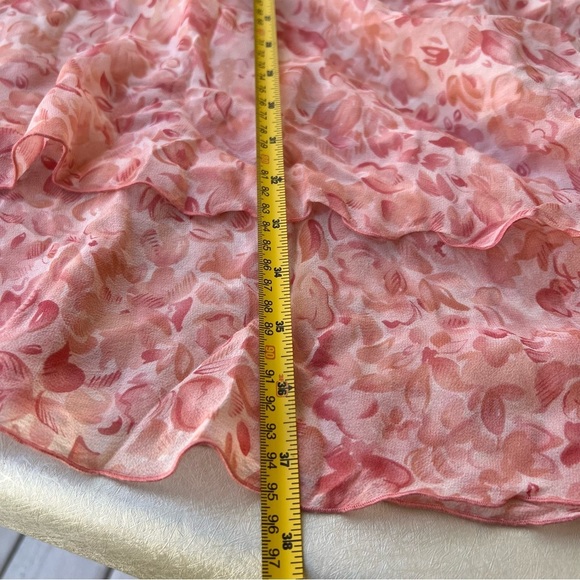 PETITE SOPHISTICATE Fairycore Vintage 90s Y2K Pink Floral 100% Silk dress Size 8 - Picture 6 of 9